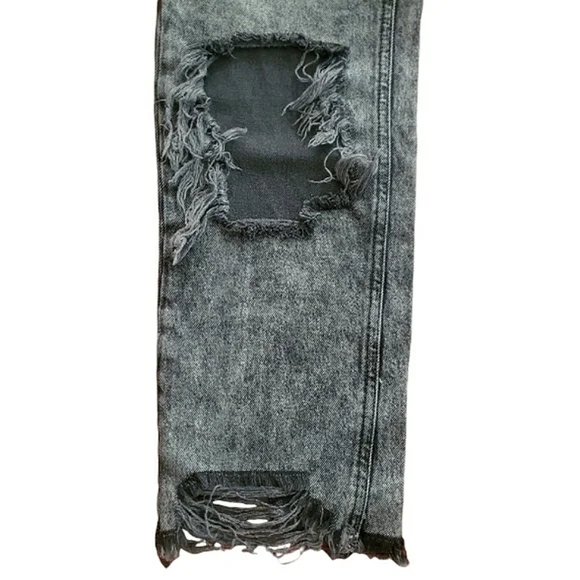 Free People We The Free Maggie Distressed Raw Hem Bottlerocket Mid-Rise Jeans 26 - Picture 5 of 16